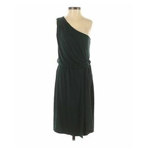 Banana Republic Hunter Green One Shoulder Dresss